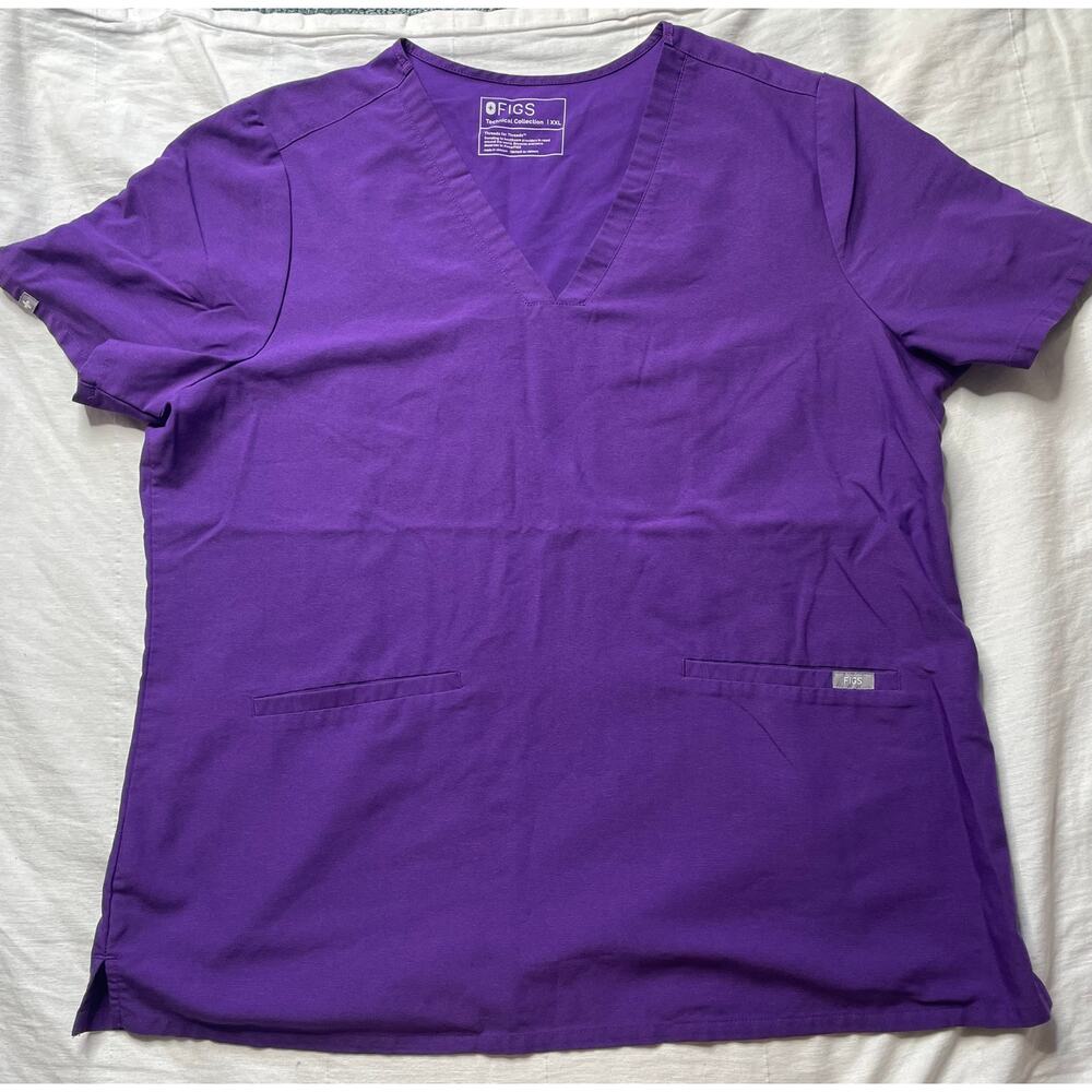 Figs Two Pocket Scrub Top Ultra Violet Size XXL PO 1651